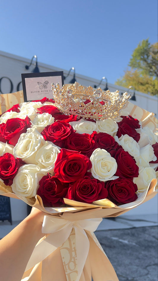 Red & White Rose Bouquet