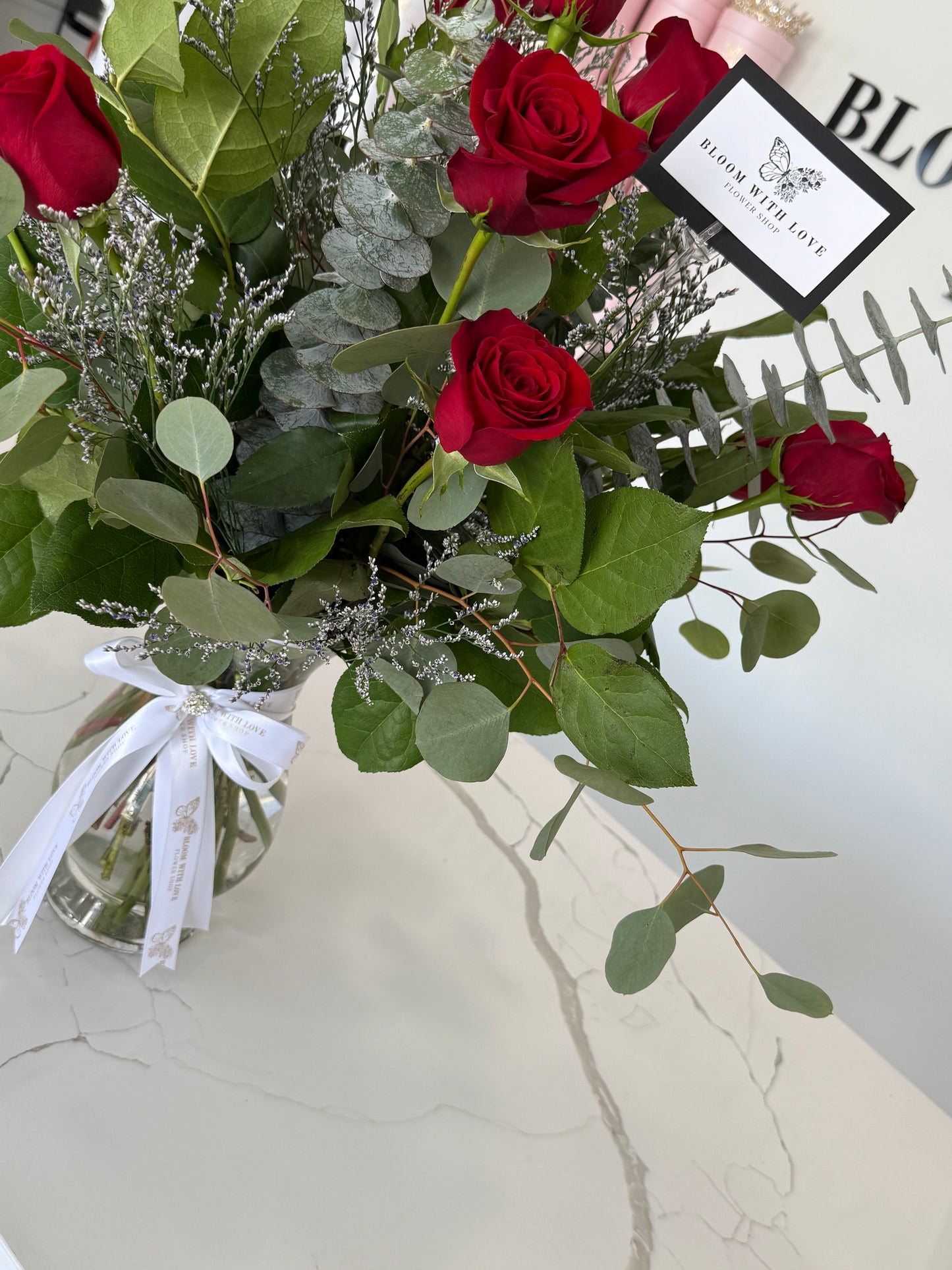 Dozen Rose Vase Arrangement
