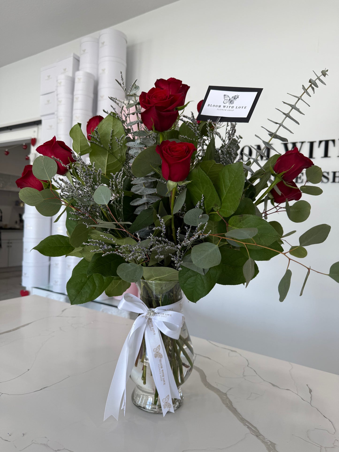 Dozen Rose Vase Arrangement