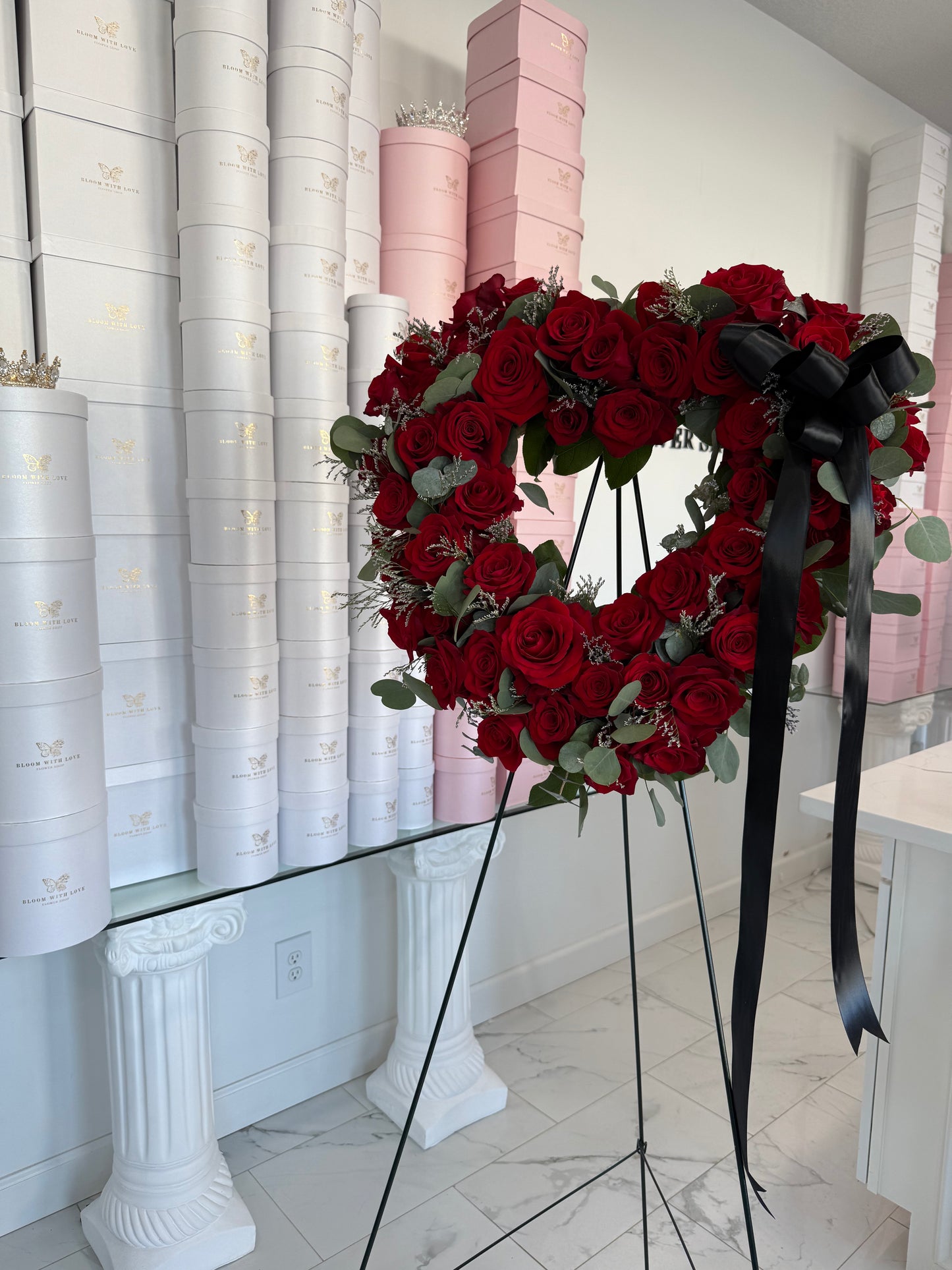 Red To Remember Heart Wreath