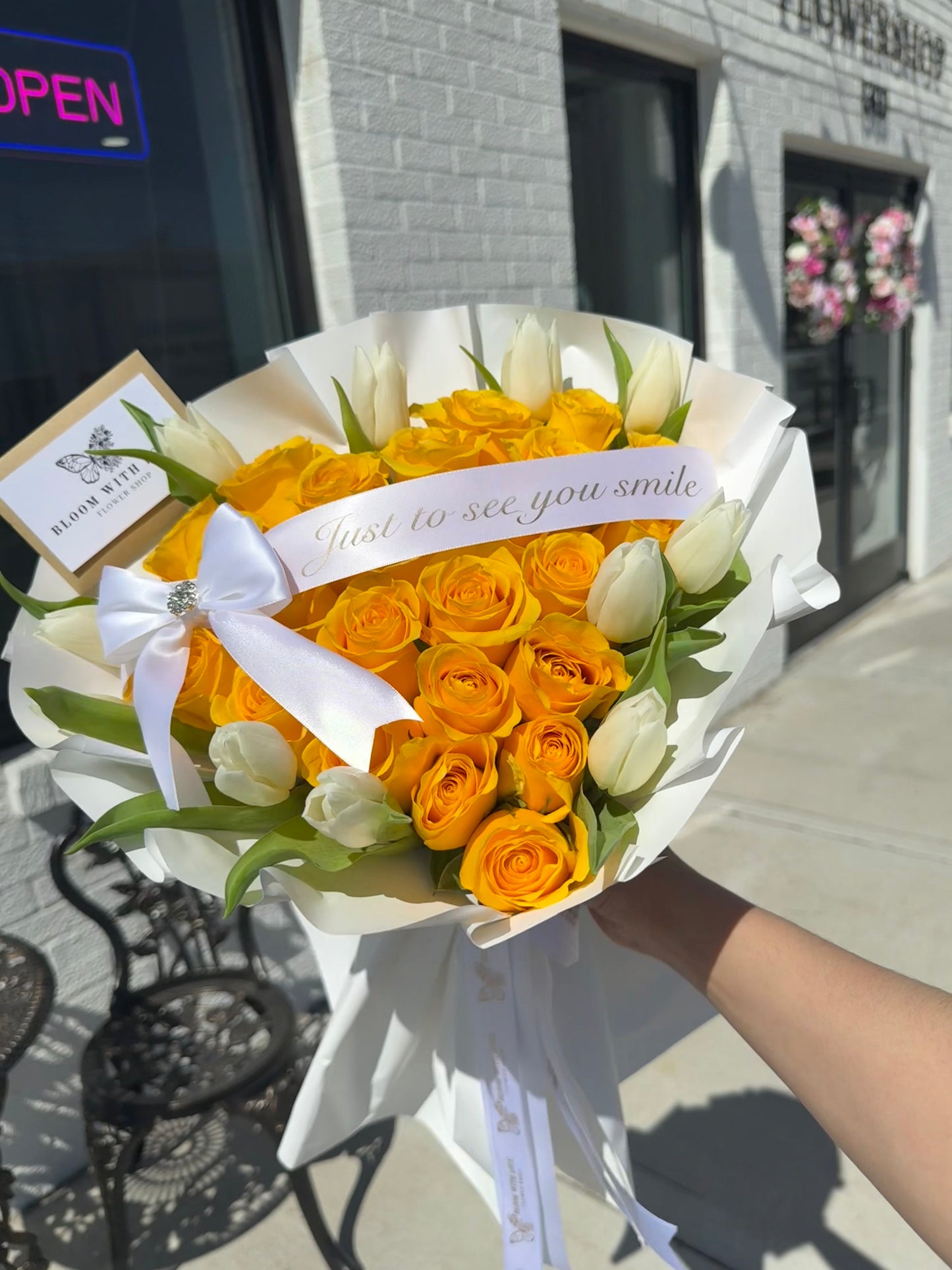 Yellow Rose Heart Bouquet