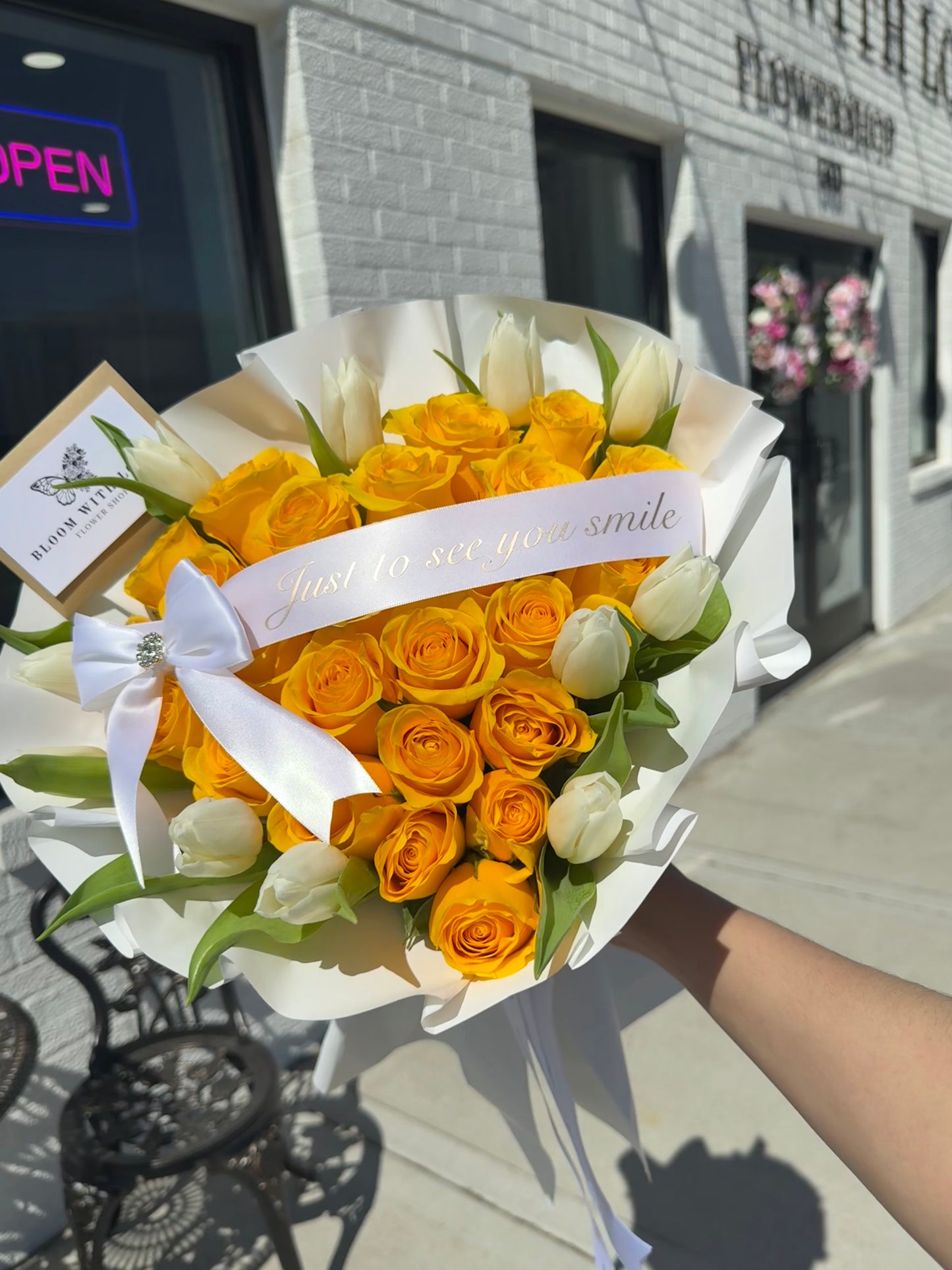 Yellow Rose Heart Bouquet