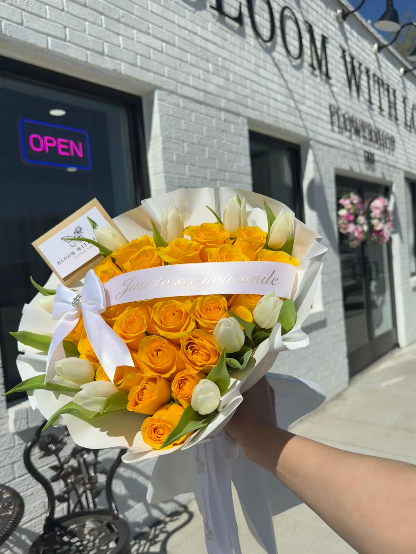 Yellow Rose Heart Bouquet