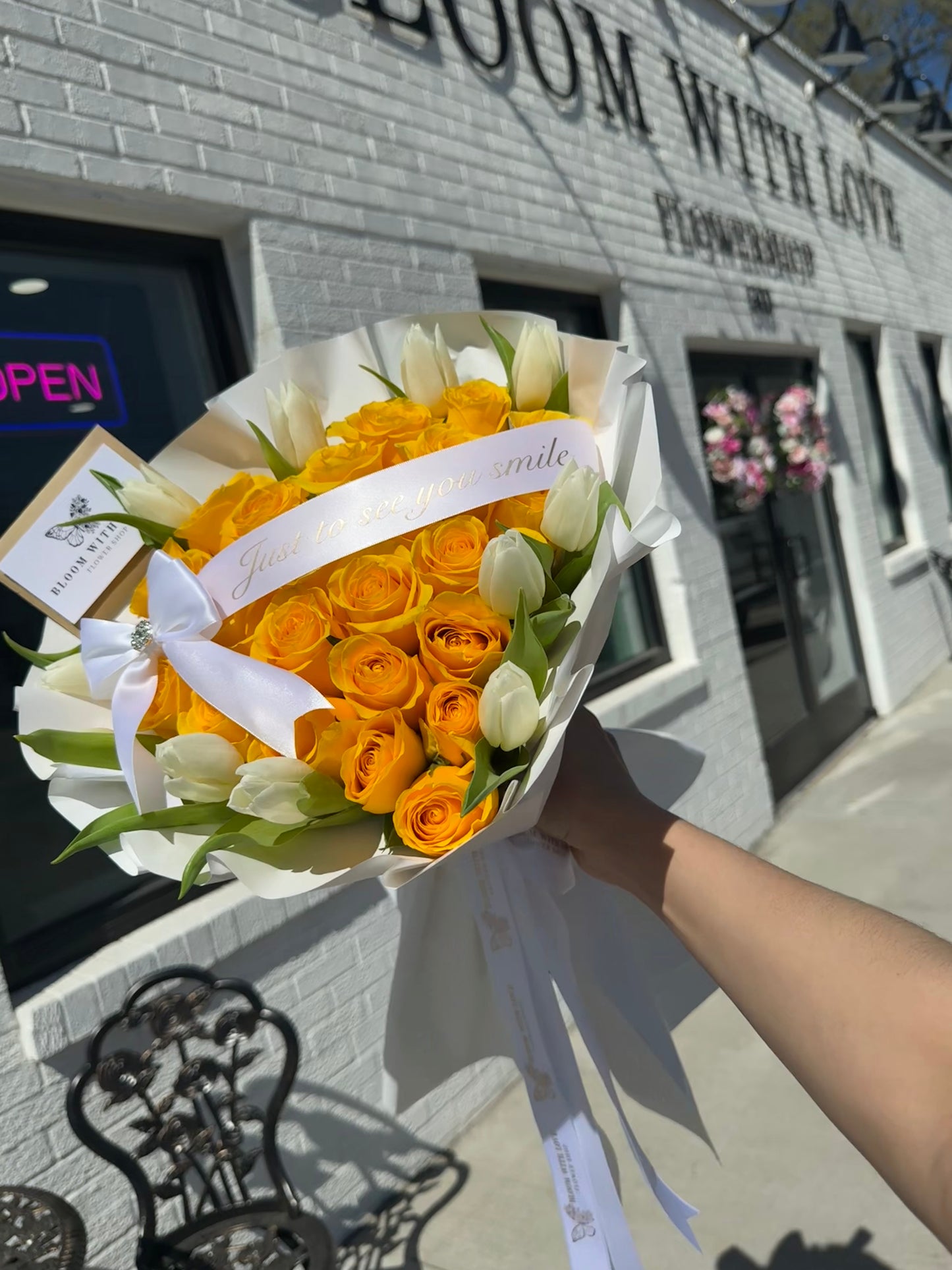 Yellow Rose Heart Bouquet