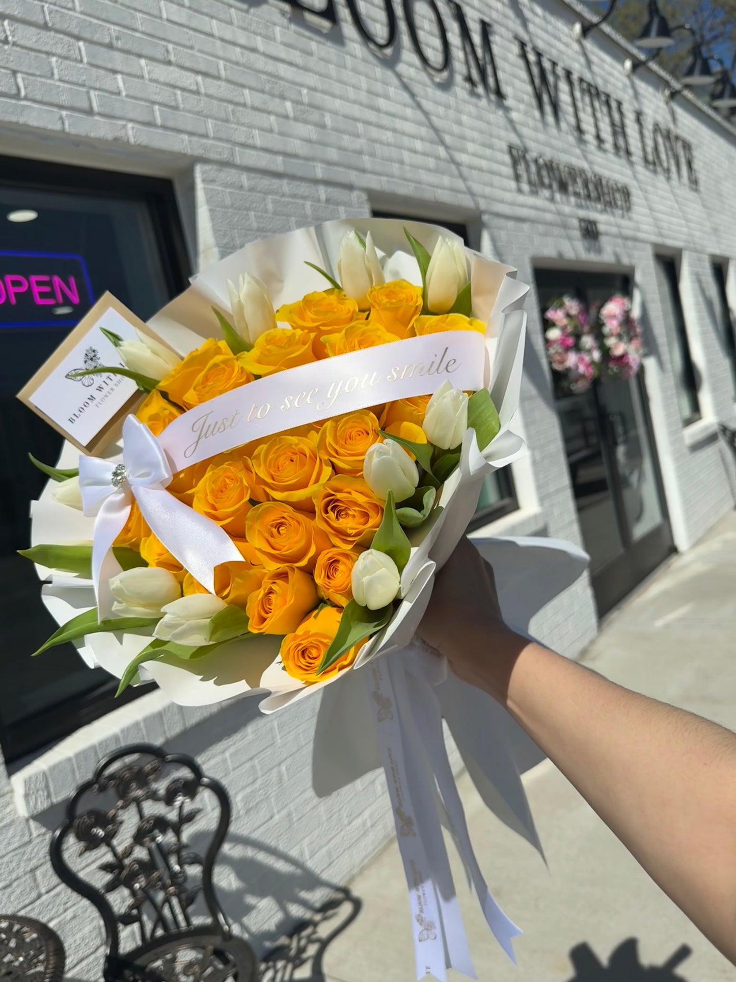 Yellow Rose Heart Bouquet