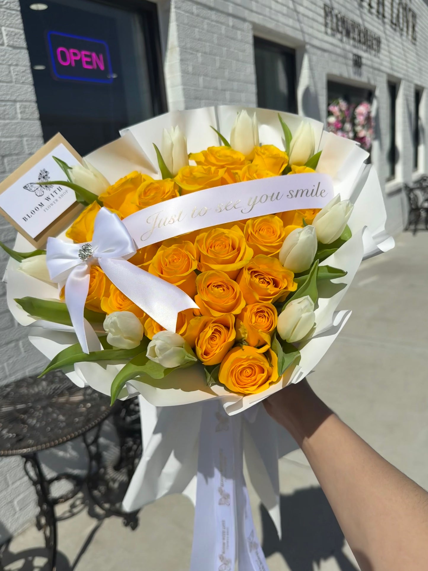 Yellow Rose Heart Bouquet